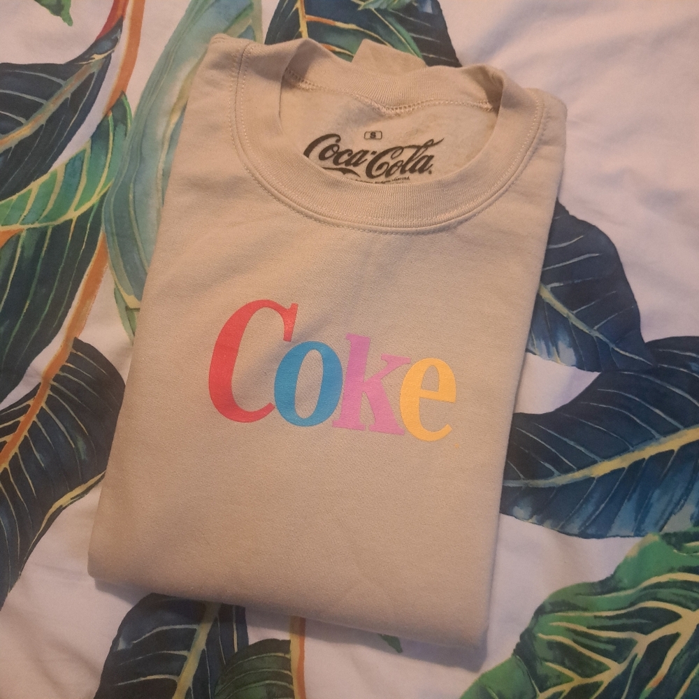Coca-Cola Cream Sweatshirt with Black Logo, S